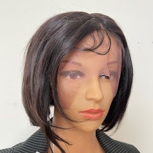 NWT 10” 100% virgin human hair brown very short chin bob lace new wig